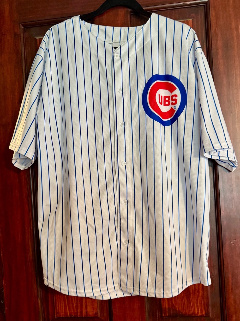 Chicago Cubs White & Blue Pinstripe Baseball Jersey Shirt
